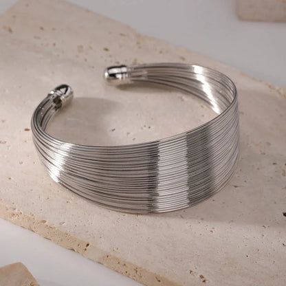 Classic Style Streetwear Solid Color Iron K Gold Plated Rhodium Plated Bangle