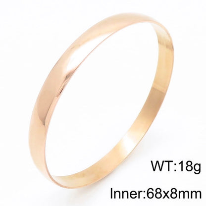 Minimalist Round Stainless Steel 18K Gold Plated Bangle In Bulk