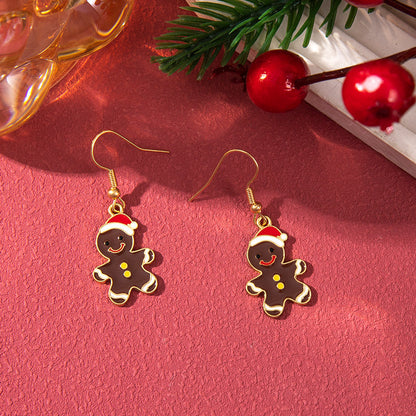 Christmas Earrings Red Bell Studs Candy Color Snowflake Studs Alloy Christmas Ear Accessories