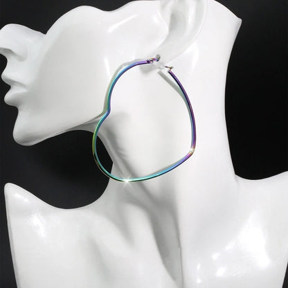 1 Pair Hip-Hop Exaggerated Luxurious Pentagram Round Heart Shape Plating 304 Stainless Steel Stainless Steel Earrings