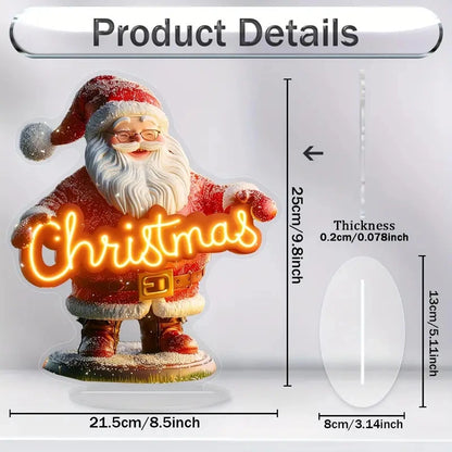 Christmas Minimalist Classic Style Christmas House Santa Claus Snowman Arylic Party Hanging Ornaments Decorations Table Decoration