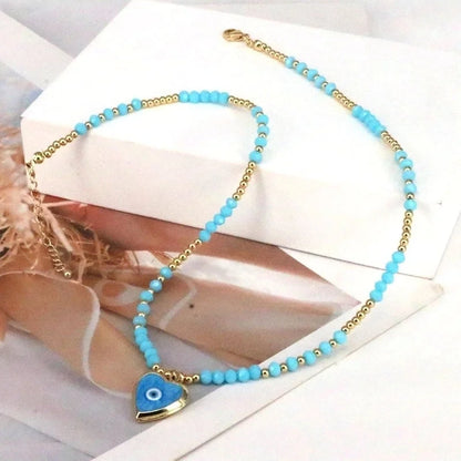 Elegant Vintage Style Eye Copper Plating Gold Plated Pendant Necklace