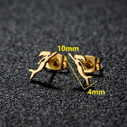 1 Pair French Style Modern Style Sweet Clouds Dolphin Skates Polishing Plating 304 Stainless Steel 18K Gold Plated Ear Studs