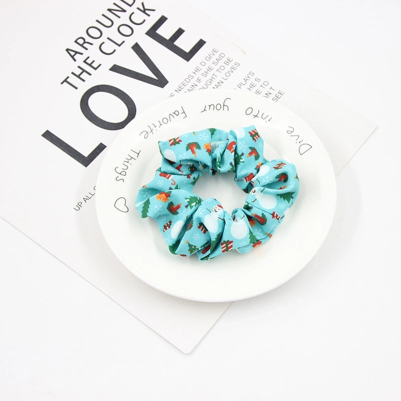 Christmas Cute Women's Color Block Rib-Knit Hair Tie