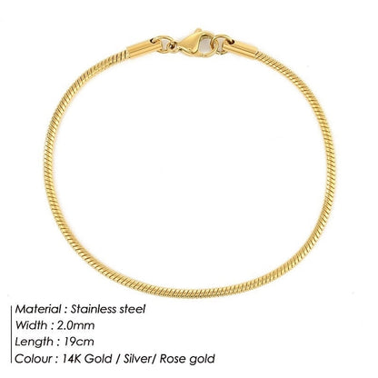 Minimalist Solid Color Stainless Steel Plating Bracelets