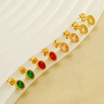 1 Pair Glam Retro Heart Shape Plating Inlay 304 Stainless Steel Rhinestones 18K Gold Plated Drop Earrings