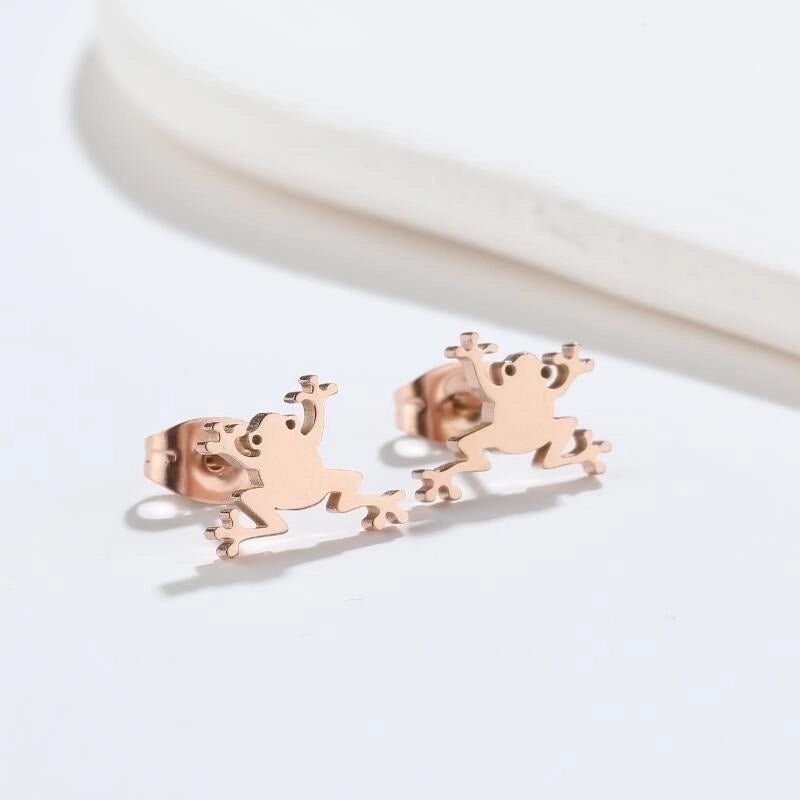 1 Pair Fashion Animal 304 Stainless Steel 18K Gold Plated Ear Studs
