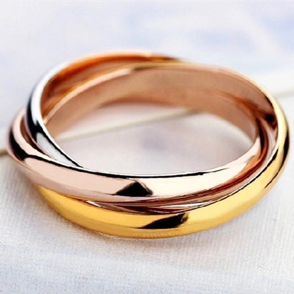 Retro Titanium Steel Three-ring Ring