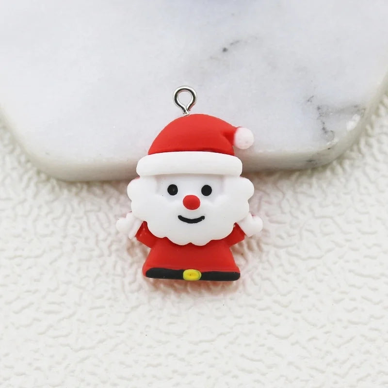 DIY Jewelry Accessories Resin Christmas Series Pendant Christmas Snowflake Hat Bear Key Chain Pendant Pendant