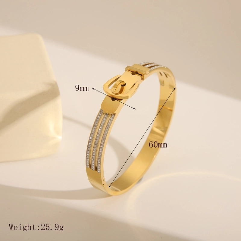 Retro Exaggerated Classic Style Cross Snake 304 Stainless Steel 18K Gold Plated Bangle In Bulk