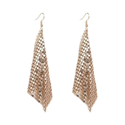 Supply Fashion Earrings Metal Sequins Tassel Earrings Creative New Square Geometric Long Earrings