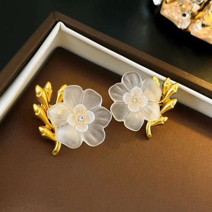 Mid-century Modern Stripe Geometric Alloy Diamond Inlay Earrings