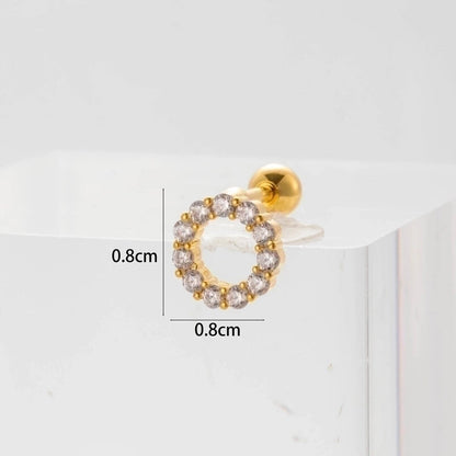 Ear Cartilage Rings & Studs Flower 316L Stainless Steel Copper Inlaid Zircon