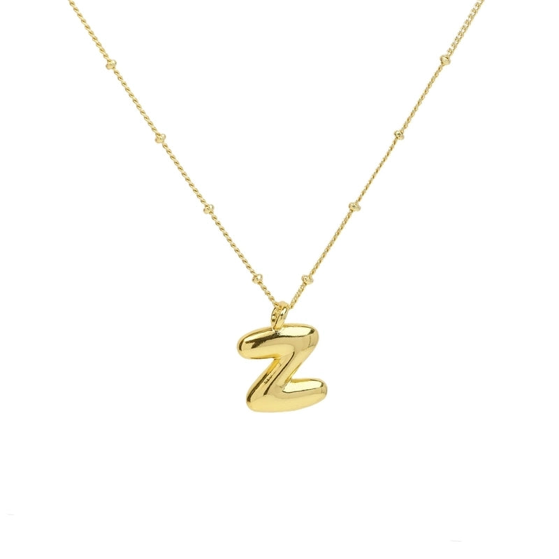 Copper Brass Minimalist Letter Pendant Necklace