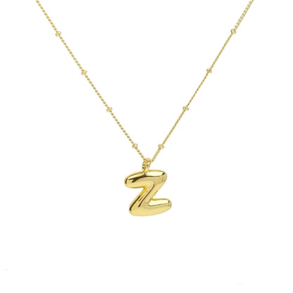 Copper Brass Minimalist Letter Pendant Necklace