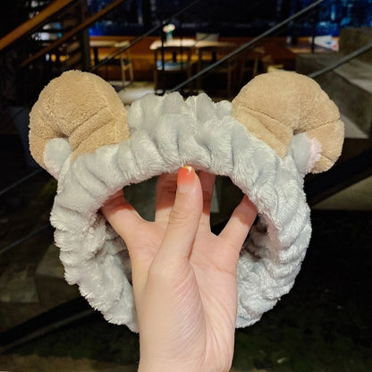 Cat Ears Hair Band Hair Band Korean Plush Internet Celebrity Rabbit Ear Hair Accessories Bow Face Wash Hair Band