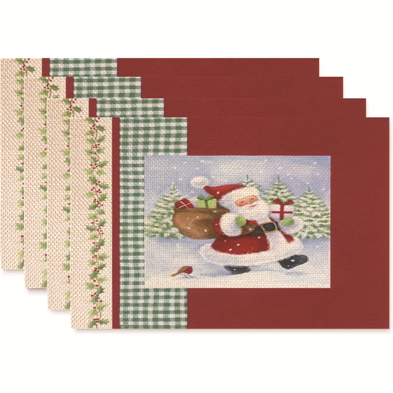 Christmas Nordic Style Christmas Tree Bow Knot Snowflake Linen Cotton And Linen Placemat