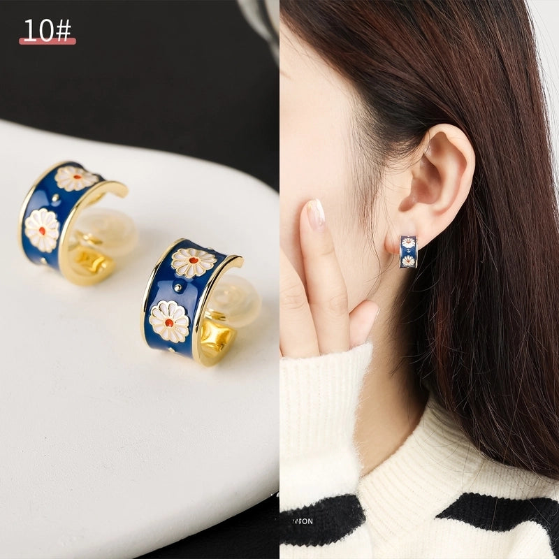 Mosquito Incense Plate Ear Clip Women's Ear Holes Exquisite Pearl Earrings Advanced Hong Kong Style Retro Niche Light Luxury Earrings