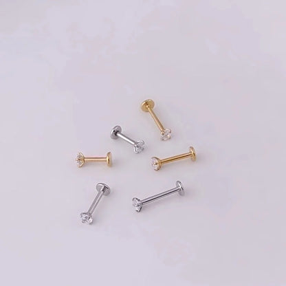 2 Pieces Lip Rings Fashion Geometric 316L Stainless Steel Plating
