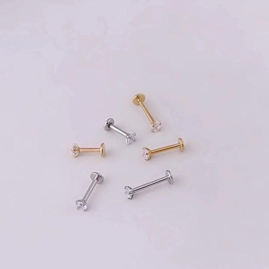 2 Pieces Lip Rings Fashion Geometric 316L Stainless Steel Plating
