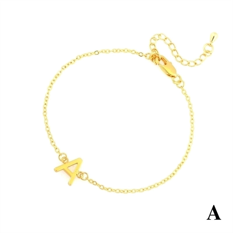 Minimalist Letter Copper Plating 18k Gold Plated Bracelets