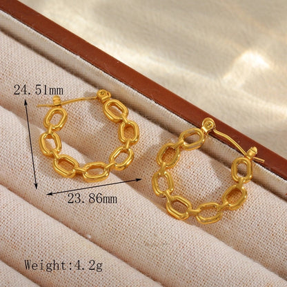 1 Pair Basic Minimalist Irregular Geometric Plating 304 Stainless Steel 18K Gold Plated Earrings
