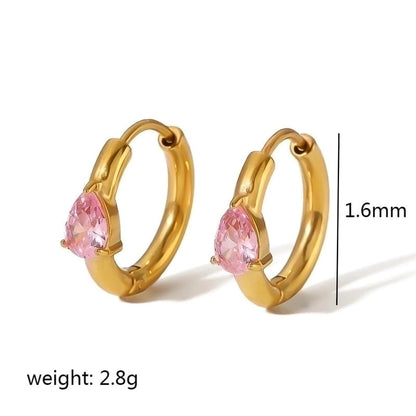 1 Pair Casual Minimalist Streetwear Twist Plating Inlay 304 Stainless Steel Zircon Earrings