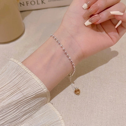 Elegant Lady Heart Shape Flower Bow Knot Titanium Steel Plating Inlay Rhinestones Bracelets