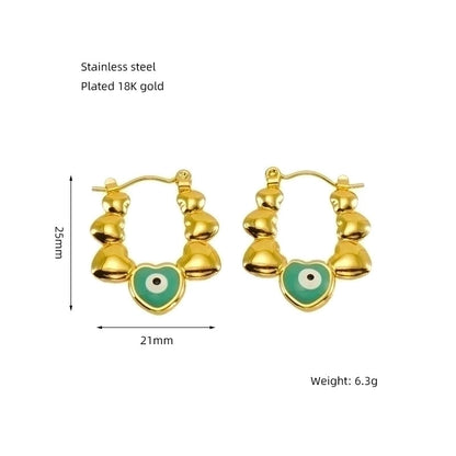 1 Pair Elegant Solid Color Plating Stainless Steel Titanium Steel 18K Gold Plated Earrings