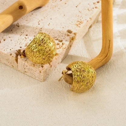 1 Pair Ig Style Minimalist Streetwear C Shape Semicircle Plating Stainless Steel 18k Gold Plated Ear Studs