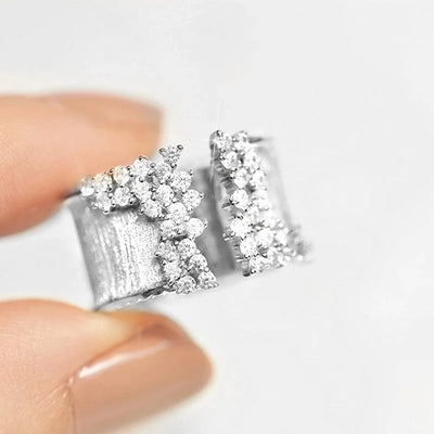 Fashion Irregular Copper Inlay Zircon Open Ring 1 Piece