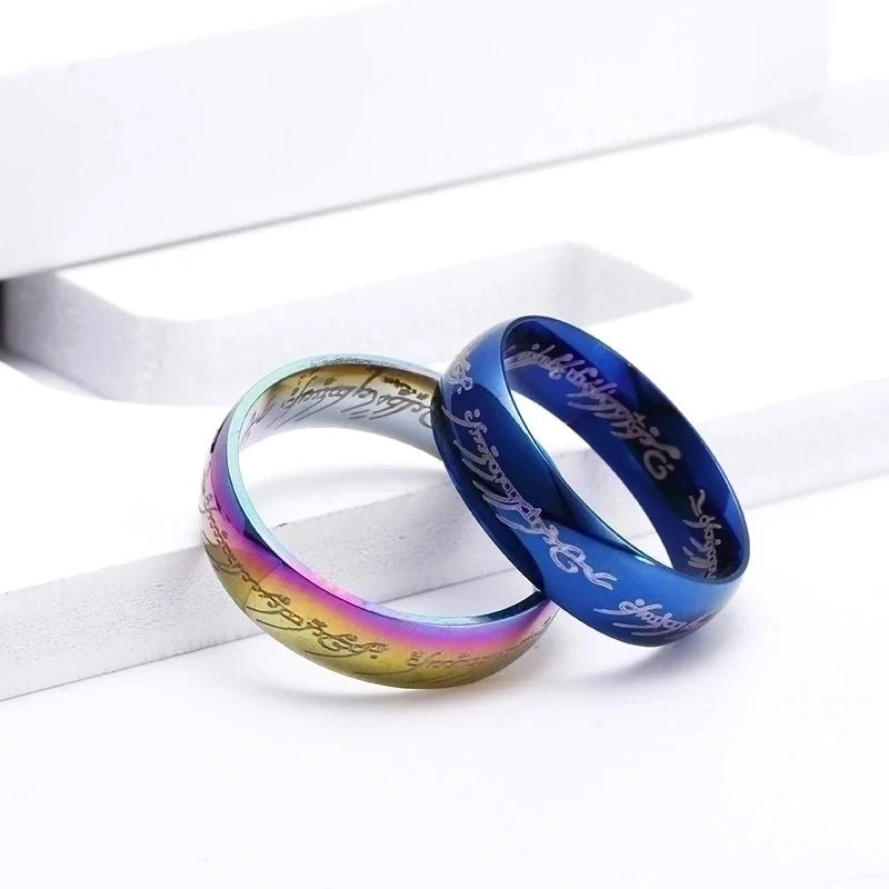 Fashion Letter 201 Stainless Steel Gold Plated Plating Rings