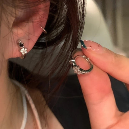 1 Pair Casual Minimalist Round Heart Shape Plating Inlay Copper Zircon Earrings