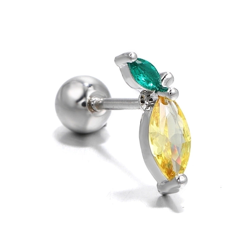 Ear Cartilage Rings & Studs Fashion Fruit Brass Artificial Gemstones