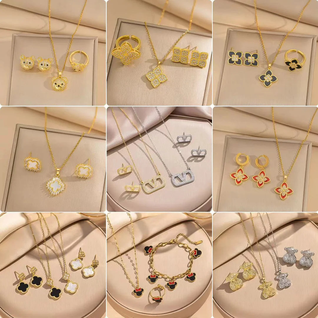 Minimalist Round Geometric Titanium Steel Electroplating Necklaces