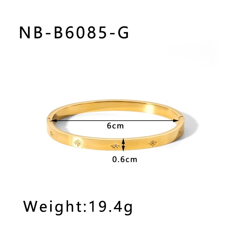 IG Style Minimalist Geometric 304 Stainless Steel Bangle In Bulk