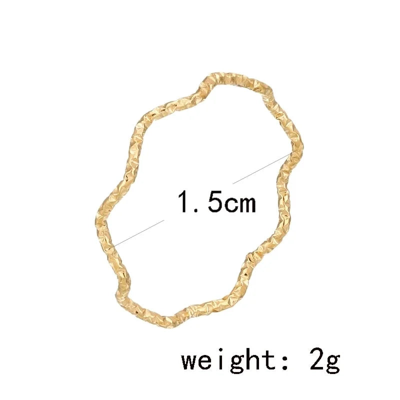 Minimalist Classic Style Waves Solid Color Titanium Steel Rings