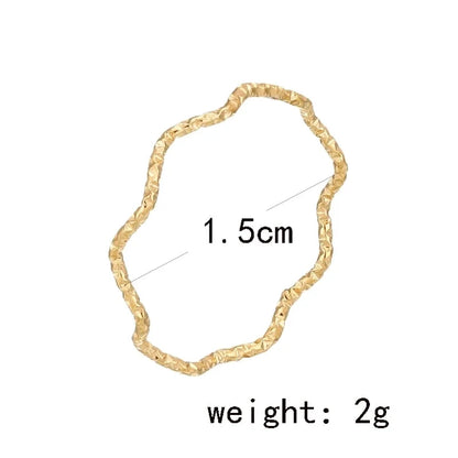 Minimalist Classic Style Waves Solid Color Titanium Steel Rings