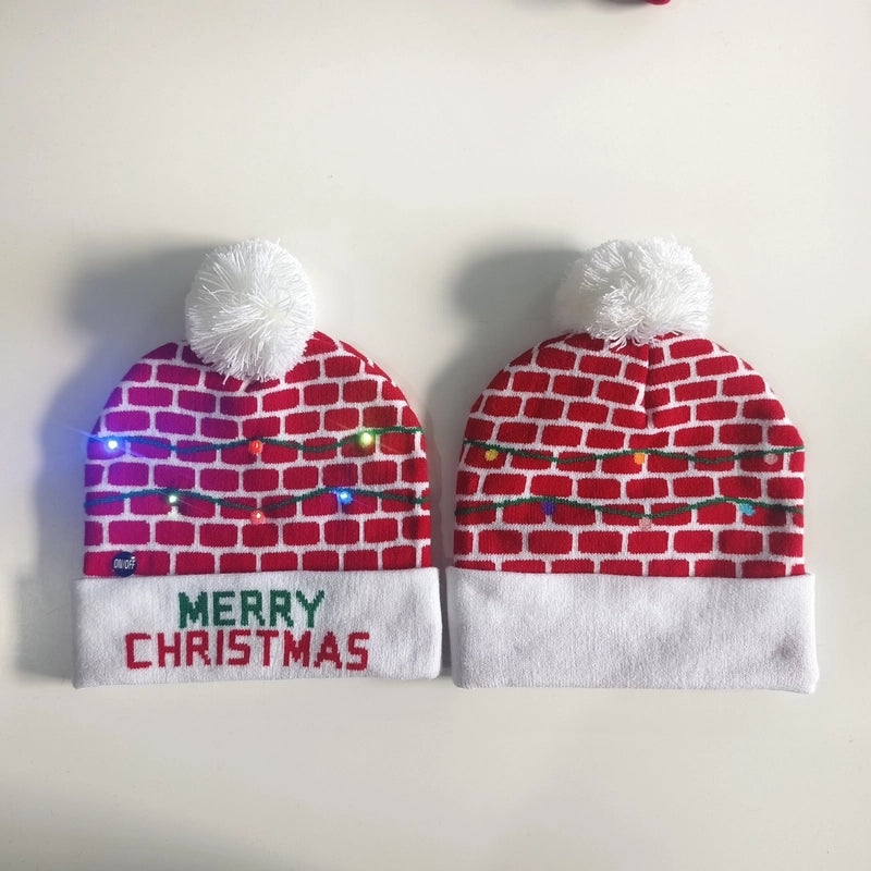 Kid'S IG Style Santa Claus Elk Pom Poms Wool Cap