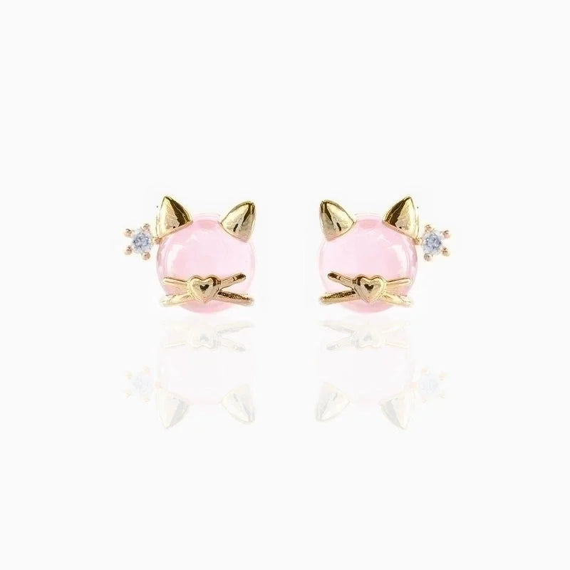 Fashion Animal Brass Artificial Gemstones Earrings Ear Studs
