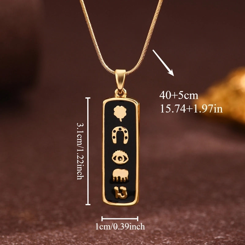 Vintage Style Minimalist Sun Moon Titanium Steel Copper Plating Pendant Necklace