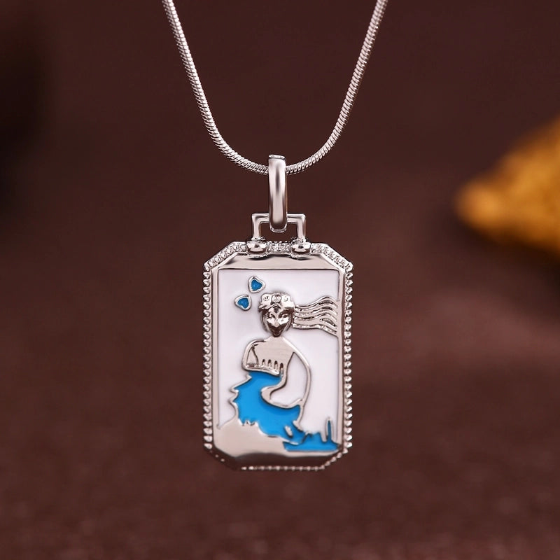 Vintage Style Minimalist Sun Moon Titanium Steel Copper Plating Pendant Necklace