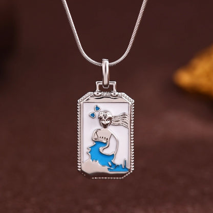 Vintage Style Minimalist Sun Moon Titanium Steel Copper Plating Pendant Necklace