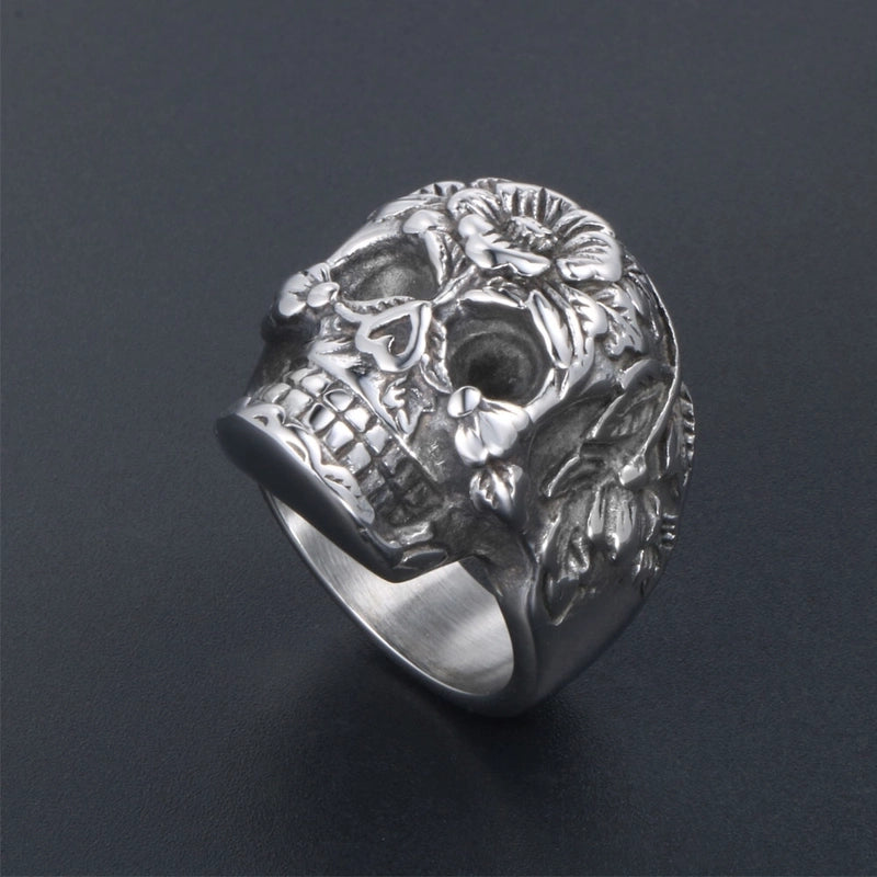 Retro Funny Punk Skull 304 Stainless Steel Polishing Rings