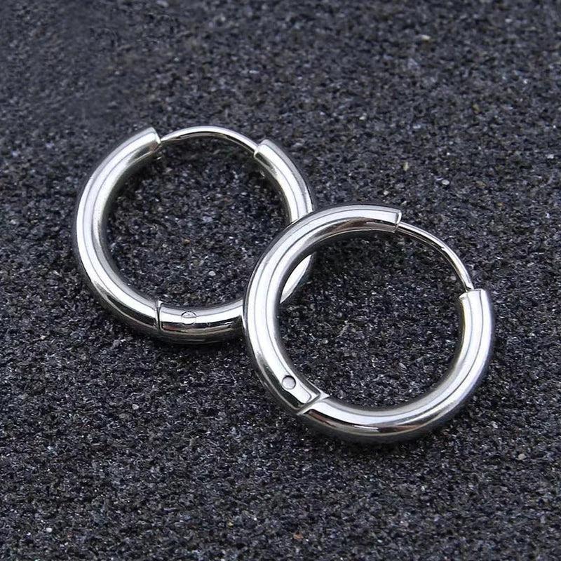 1 Pair Vintage Style Minimalist Round 304 Stainless Steel 18K Gold Plated Stainless Steel Earrings