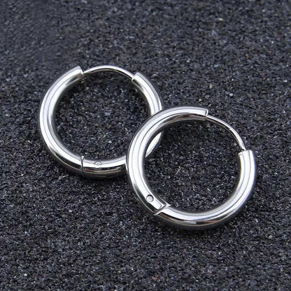 1 Pair Vintage Style Minimalist Round 304 Stainless Steel 18K Gold Plated Stainless Steel Earrings