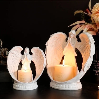 Christmas Vintage Style Minimalist Angel Resin Candlestick