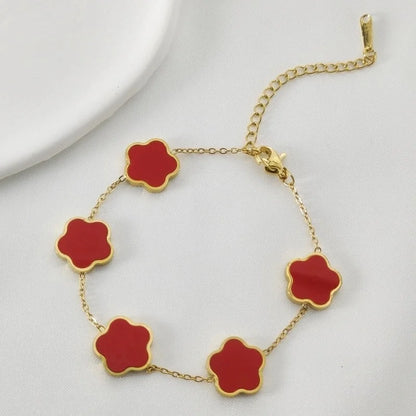 Elegant Minimalist Commute Flower 304 Stainless Steel Bracelets In Bulk