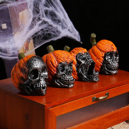 Halloween Hip-Hop Funny Pumpkin Skull Resin Party Festival Ornaments Decorative Props