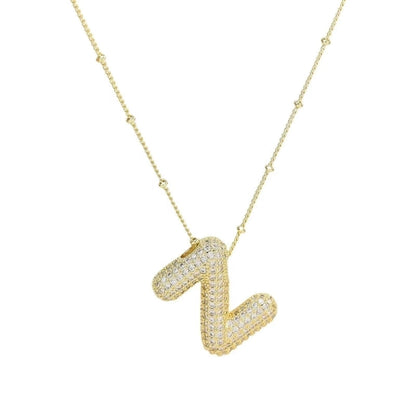 Casual Hip-Hop Rock Letter 304 Stainless Steel Copper Inlay 18K Gold Plated Zircon Pendant Necklace